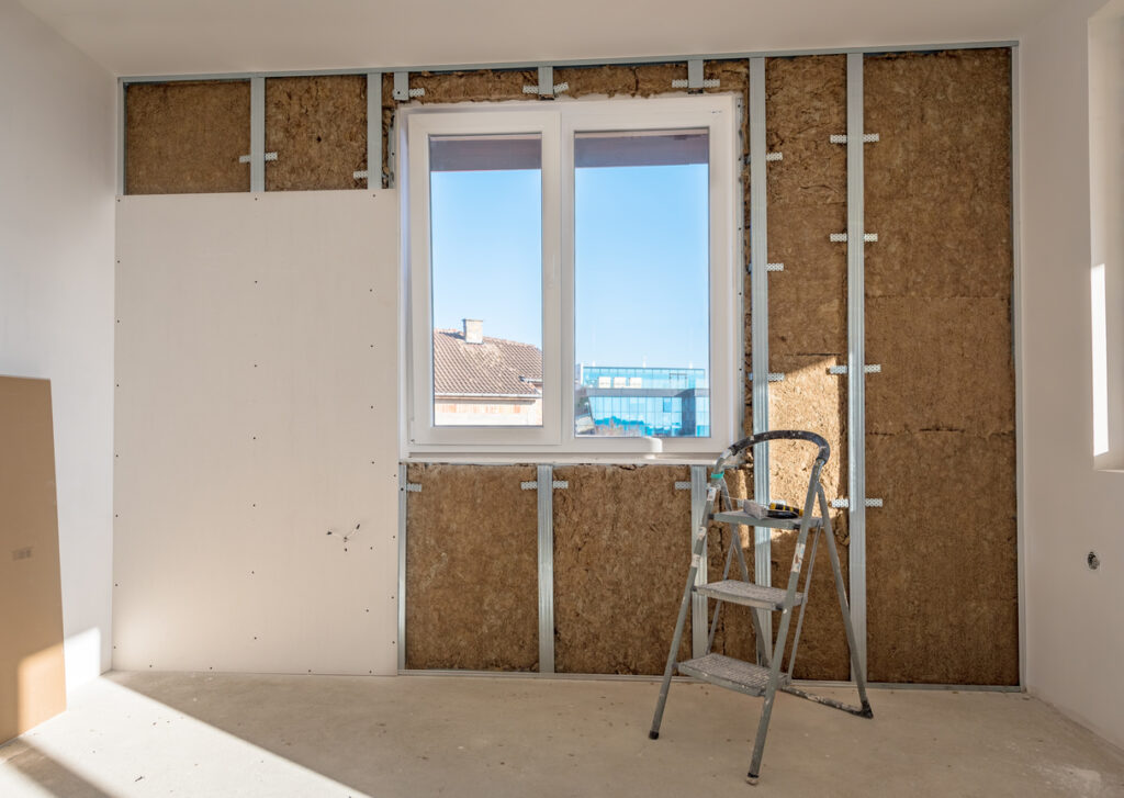 Réalisation de cloisons en plaques de plâtre